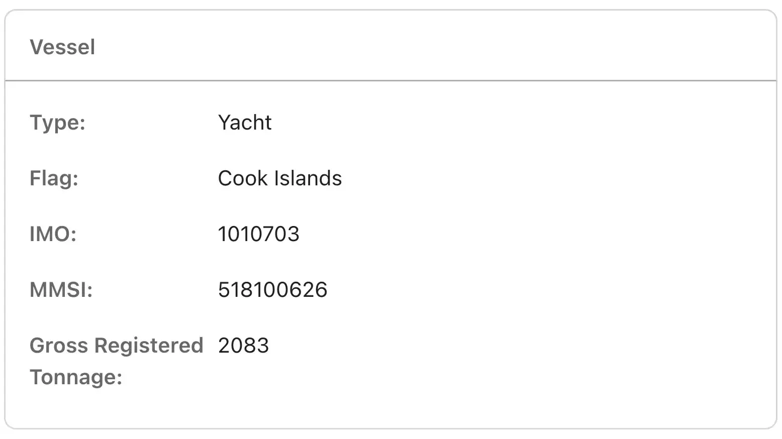 Vessel Info