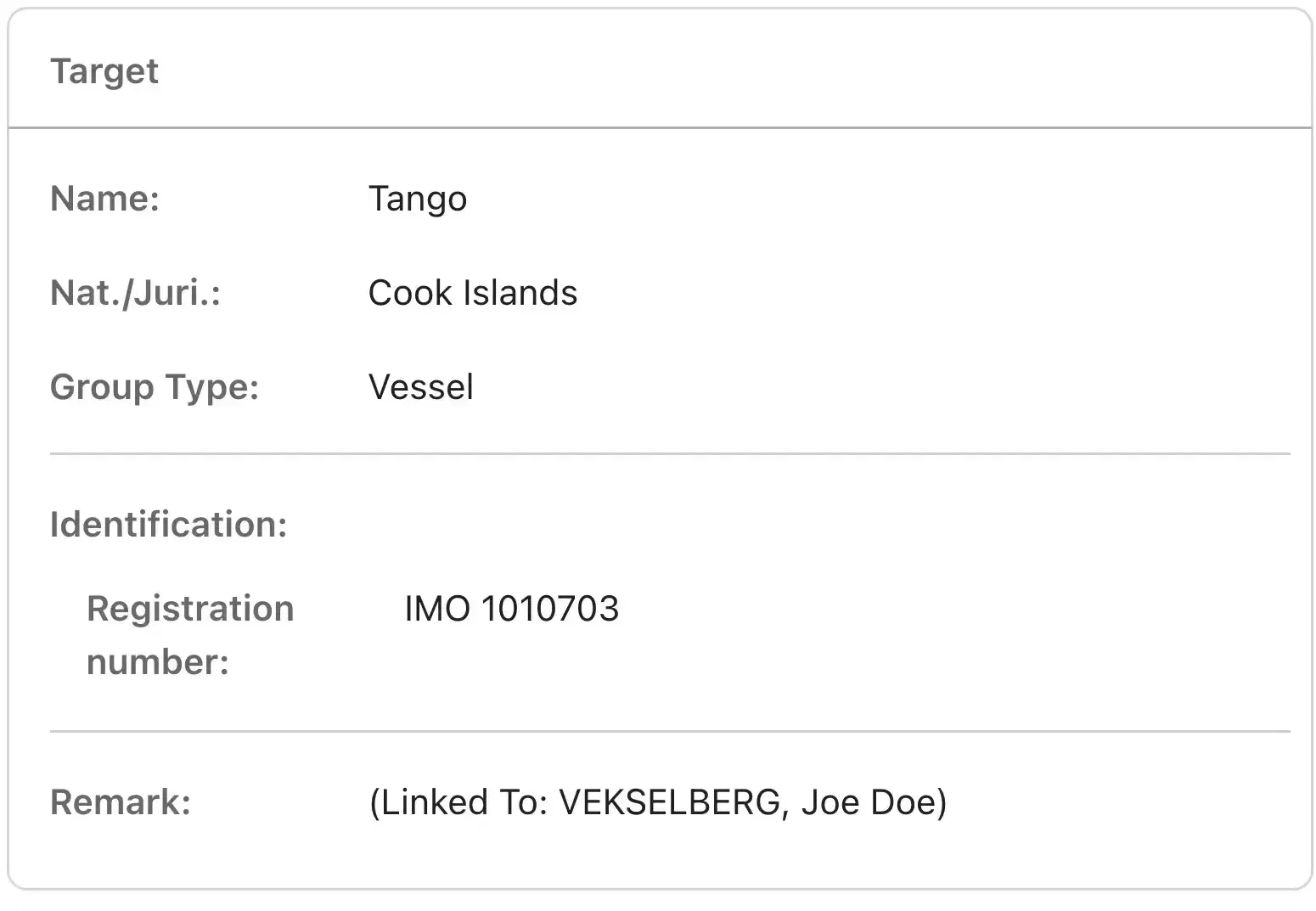 Vessel Target